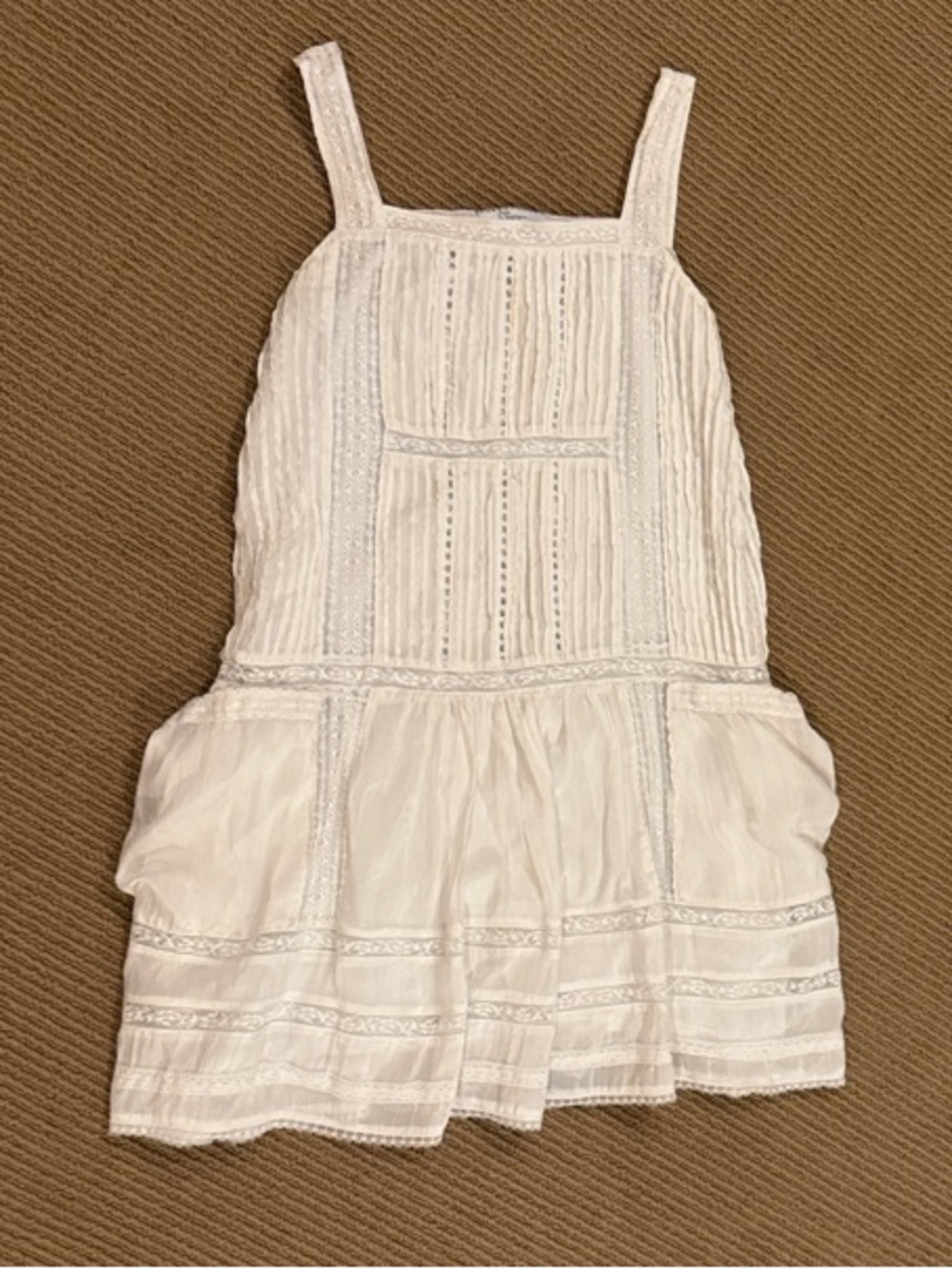 Women’s White Eyelet Tiered Tunic Top/ Mini